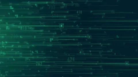 Abstract directional neon lines geometric background. Data flow. Optical fiber. Stock Footage 334022120