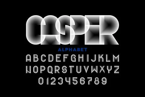 Abstract disappeared style font Stock Illustration