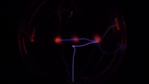 Abstract discharges inside the plasma ball Stock Footage 83701407