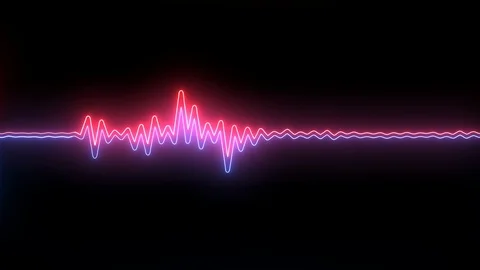 Abstract disco beat digital red and purple neon music frequency wave - looped Stock Footage 120098058