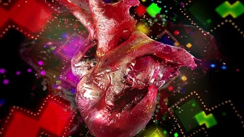 Abstract Disco Heart Background Vidéo 346291418