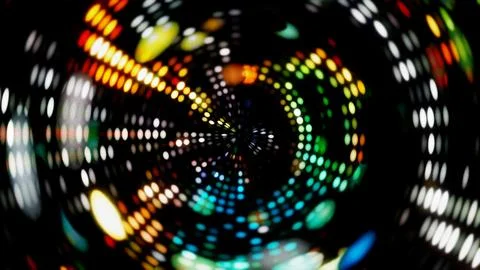 Abstract Disco Light Motion Blur Background. Colorful Nightlife Bokeh Texture Stock Illustration