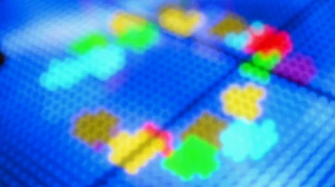 Abstract disco rainbow color lighting, blurred discotheque holiday arena, party. Video stock 32256216