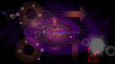 Abstract disco/music theme with various background effects. HD 1080i. 14 seconds Stock Footage 113896