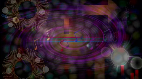 Abstract disco/music theme with various background effects. HD 1080i. 14 seconds Stock Footage 113947