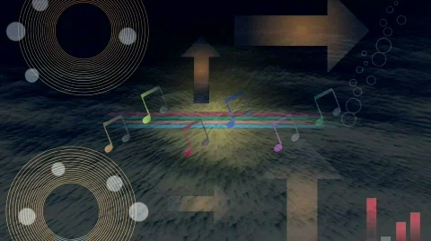 Abstract disco/music theme with various background effects. HD 1080i. 14 seconds Stock Footage 114383