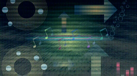 Abstract disco/music theme with various background effects. HD 1080i. 14 seconds Stock Footage 114527