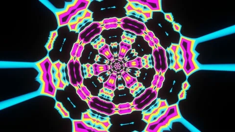 An abstract disk flashing with multicolored neon. Stock Footage 194388336