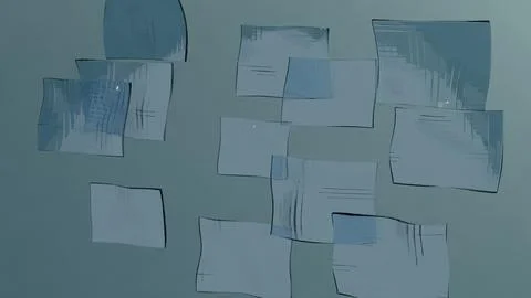 Abstract Display of Transparent Rectangles with Subtle Textured Patterns 3D Illustrazione stock