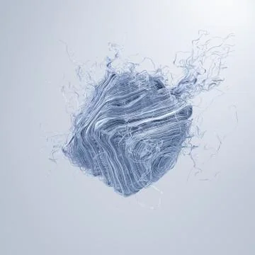 Abstract dissolving square, 3d rendering Stock Illustration