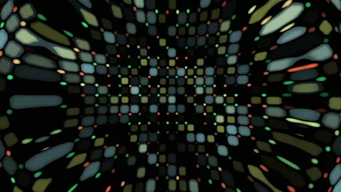 Abstract distorted animated pattern with glowing elements. Simple animation Video stock 166356872