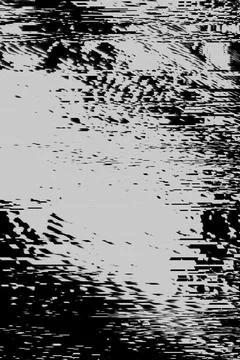 Abstract distorted black white motion glitch overlay effect texture background Illustrazione stock