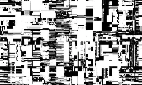 Abstract distorted black white motion glitch overlay effect distress texture Stock Illustration