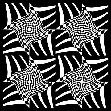 Abstract Distorted Chess Background black and white checkered background. Geo Stock Illustration