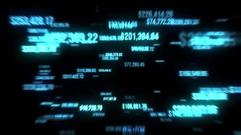 Abstract Distorted Computer Screen Flying Price Matrix Loop Stock Footage 324943174
