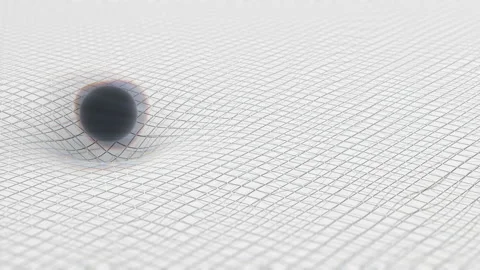 Abstract Distorted spacetime gravity of anomaly object -  Black hole, big Stock Footage 239610891