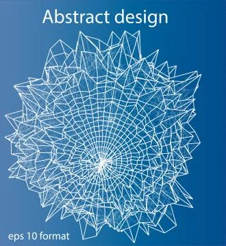 Abstract distorted sphere. Wireframe style Stock Illustration