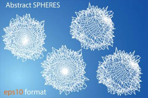Abstract distorted sphere. Wireframe style Illustrazione stock