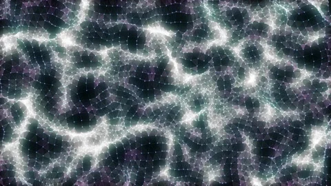 Abstract distorted wireframe wave. Curve surface background. White mesh wave. 動画素材 306534735