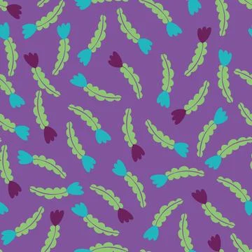 Abstract ditsy flowers vector seamless pattern design Stock Illustration