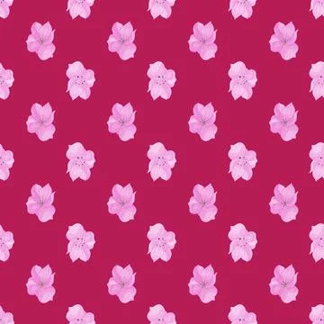 Abstract ditsy seamless pattern with little cute flower silhouettes print. Re Illustrazione stock