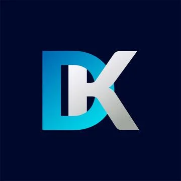 Abstract DK letter logo design template. Vector Logo Illustration Stock Illustration