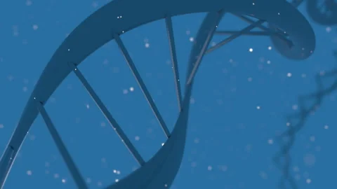 Abstract DNA 3D animation on a dark blue background. Stock Footage 218065124