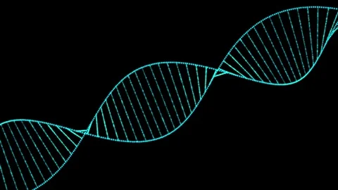 Abstract DNA background, double helix with depth of field rotating, Stock Footage 252018485