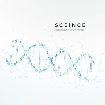 Abstract DNA binary model. Genetic code. Science and futuristic concept. vect Illustrazione stock