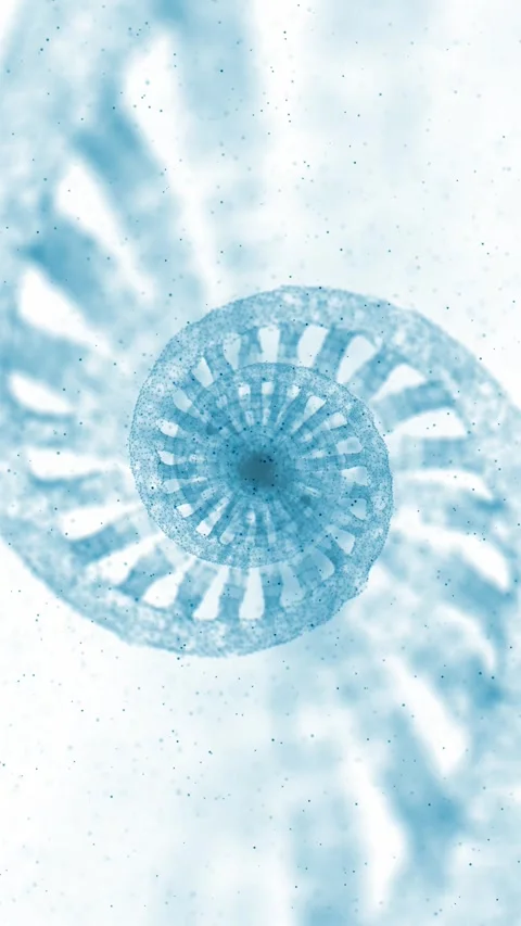 Abstract dna chain rotation background isolated on white Stock Footage 345525065