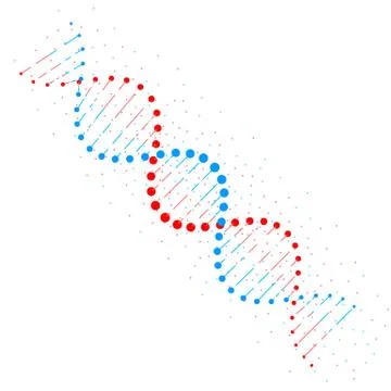 Abstract DNA chain structure isolated on white background. Biotechnology conc Stockillustratie