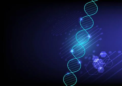 Abstract DNA design on technology background Stockillustratie