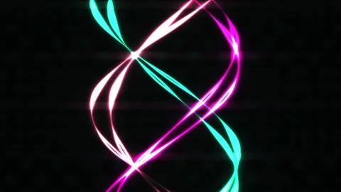 Abstract DNA Double Helix Glowing Neon Light Trails. Stock Footage 333912605