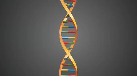 Abstract DNA Double Helix loop with Alpha Channel isolated on a gray background Stock Illustration