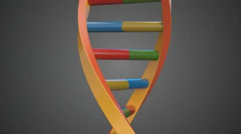 Abstract DNA Double Helix loop with Alpha Channel isolated on a gray background Illustrazione stock