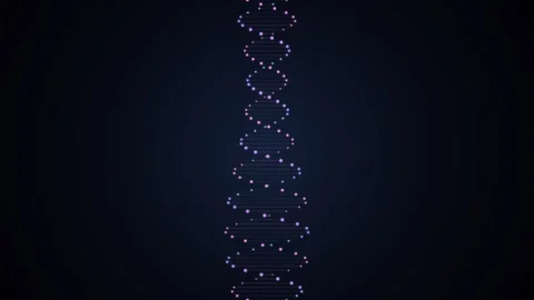 Abstract DNA double helix rotating on a dark background Stock Footage 337453290