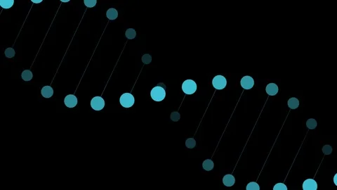 Abstract DNA Double Helix Structure Rotating on Black Background. Stock Footage 340023850