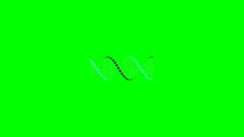 Abstract dna double helix structure rendered with dots on a green background Stock Footage 340266908