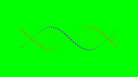 Abstract dna double helix structure rendered against a bright green backgroun Video stock 340268399