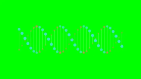 Abstract dna double helix structure rendered on a vibrant green background Stock Footage 340900577