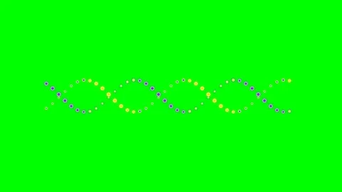 Abstract dna double helix structure composed of yellow and purple sphere dots Stock Footage 340905134