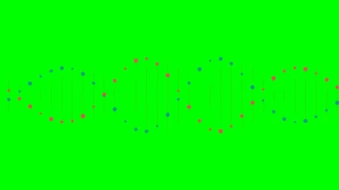 Abstract dna double helix structure rendered against a bright green backgroun Stock Footage 340905271