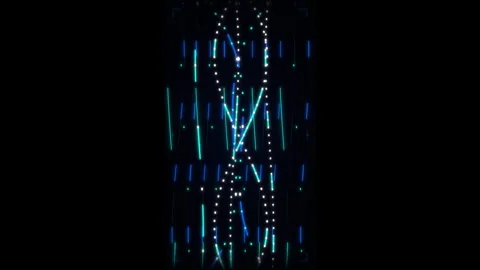 Abstract dna helix animation: glowing neon blue digital data stream backgro.. Stock Footage 337558146