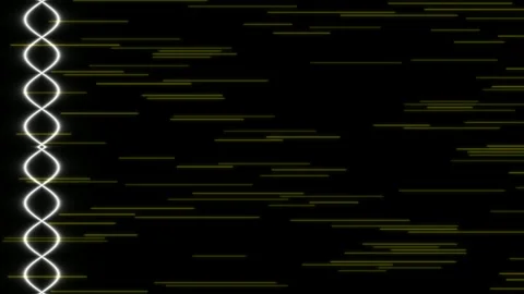 Abstract DNA Helix Motion with Data Stream on Black Background Stock Footage 333081702