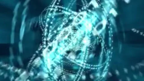 Abstract DNA Helix Plexus Network Cyber Loop Stock Footage 332932378