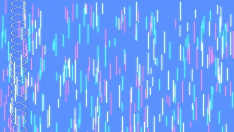 Abstract dna helix structure and colorful falling digital data stream animati Stock Footage 336264169