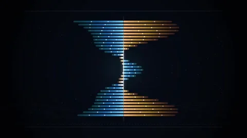 Abstract DNA Helix Structure Animation - Blue and Orange Genetic Code Stock Footage 346661640