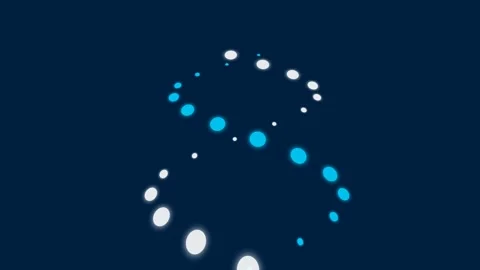 Abstract dna helix structure formed by glowing blue and white light dots Stock Footage 335117418