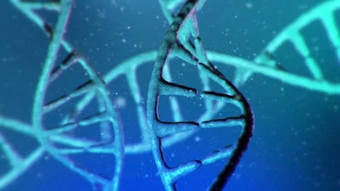 Abstract DNA helix structure rotating in digital space Stock-Footage 334874189