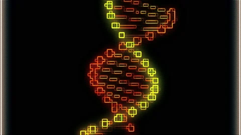 Abstract of a DNA molecule construction form colorful lines in maze geometric. Stock Footage 221170744